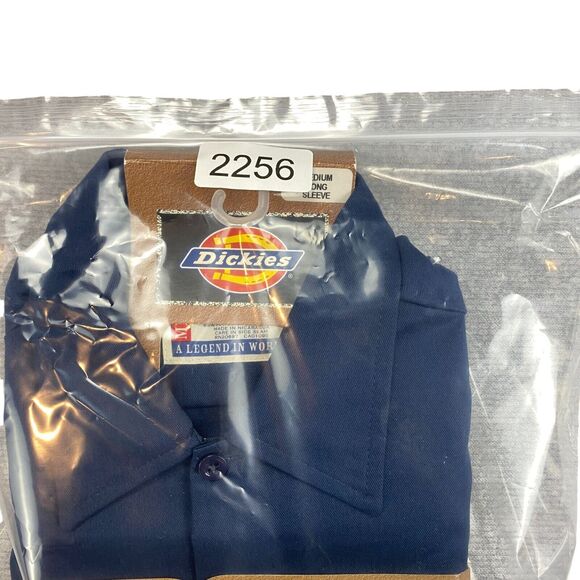 Dickies Shirt Mens M Navy Stain Release 574 Long Sleeve Uniform Work Button Down - Picture 10 of 10